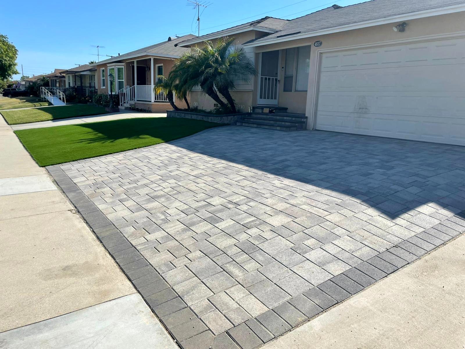 New paver driveway installation — Los Angeles