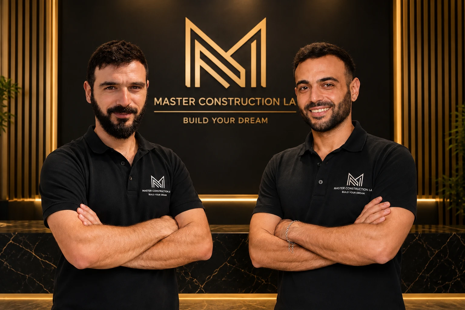 Michael and Isaac, the owners of Master Construction LA, at the company office